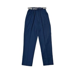Alfred Dunner Vintage Trousers Size Small Navy Blue  High Waisted Belted Pleated